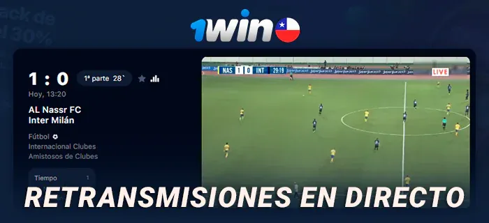 Retransmisión en directo dentro del libro deportivo de 1win